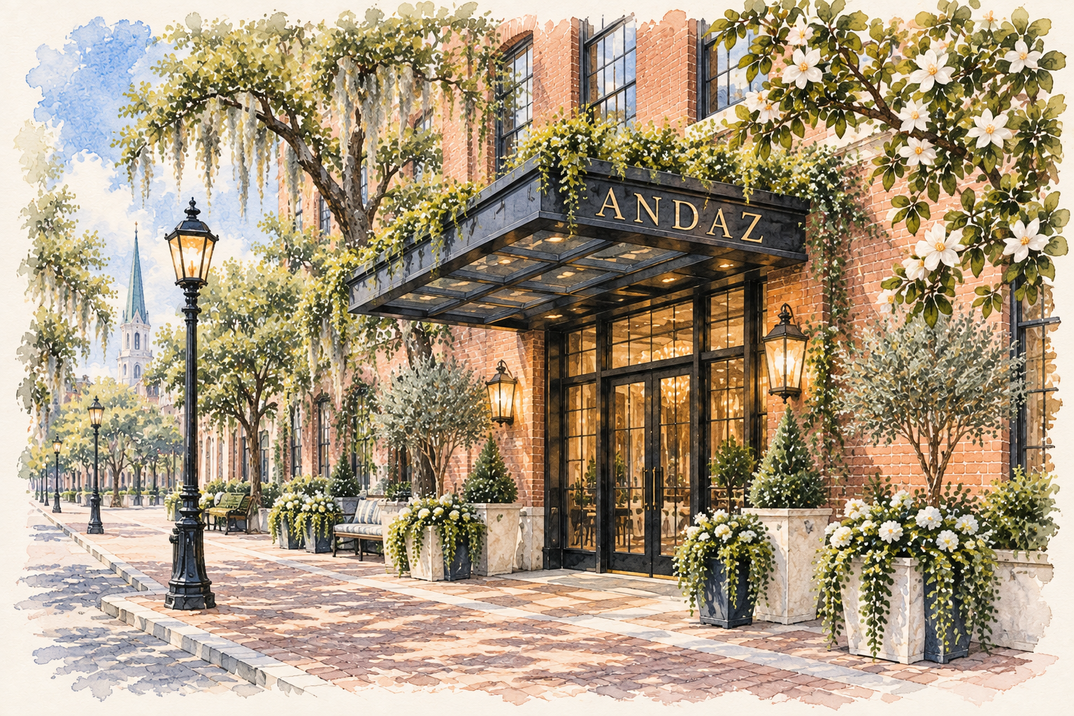 Watercolor illustration of Andaz Savannah